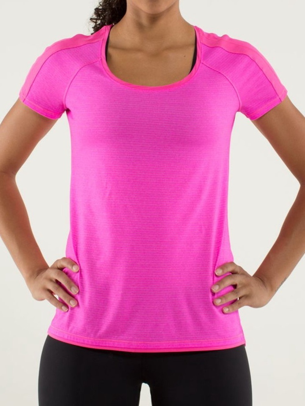 Lululemon race me Hot Pink Short Sleeve Active Scoop Neck Tee size ~8